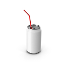 Open Cola Can With Straw PNG & PSD Images