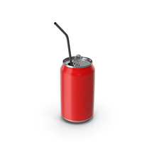 Open Red Cola Can With Straw PNG & PSD Images