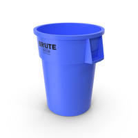Blue Rubbermaid Brute Round Trash Can PNG & PSD Images