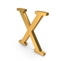 Greek Letter Chi Icon Gold PNG & PSD Images