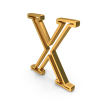 Gold Greek Letter Chi Outline Icon PNG & PSD Images