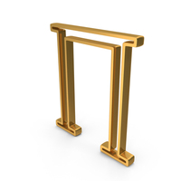 Gold Greek Letter Pi Outline Icon PNG & PSD Images