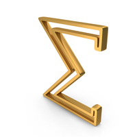 Out Line Greek Letter Sigma Icon Gold PNG & PSD Images