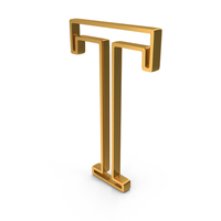 Out Line Greek Letter Tau Icon Gold PNG & PSD Images