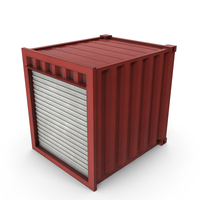 10ft Container With Roll Up Door Red PNG & PSD Images