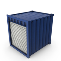 10ft Container With Roll Up Door Blue PNG & PSD Images