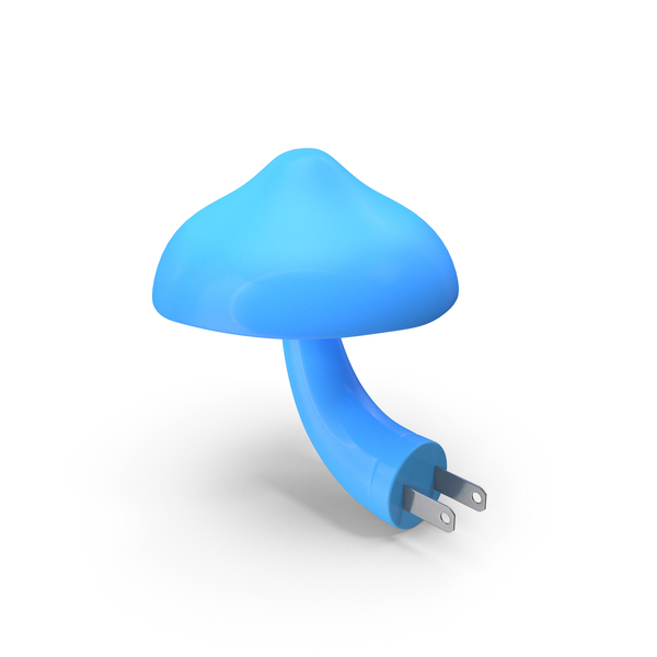 Night Light Plug Mushroom Blue PNG & PSD Images