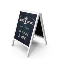 Tall Freestanding Chalkboard Sign White PNG & PSD Images