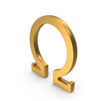 Greek Letter Omega Icon Gold PNG & PSD Images