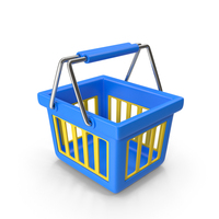 Blue Cartoon Shopping Basket PNG & PSD Images