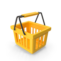 Yellow Cartoon Shopping Basket PNG & PSD Images
