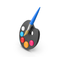 Cartoon Black Paint Palette PNG & PSD Images