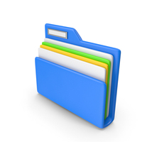 Blue File Folder Symbol PNG & PSD Images