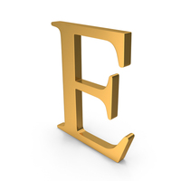 Gold Greek Letter Epsilon Icon PNG & PSD Images