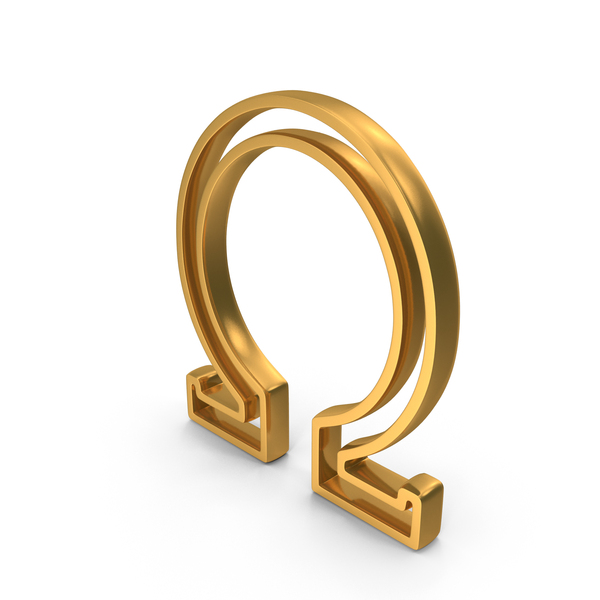 Out Line Greek Letter Omega Icon Gold PNG & PSD Images