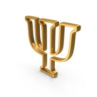 Gold Greek Letter Psi Outline Icon PNG & PSD Images