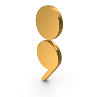 Semicolon Icon Gold PNG & PSD Images