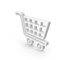 White Shopping Cart Symbol PNG & PSD Images