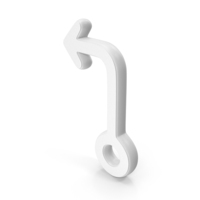 White Turn Left Symbol PNG & PSD Images