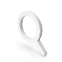 White Magnifying Glass Symbol PNG & PSD Images