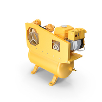 Industrial Yellow Piston Compressor PNG & PSD Images