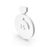 White 15 Minutes Alarm Icon PNG & PSD Images