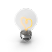 Cartoon Bulb Heart PNG & PSD Images