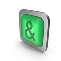 Ampersand Green Icon Square Button PNG & PSD Images
