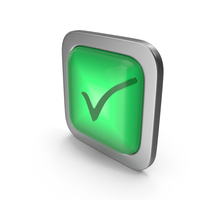 Green Square Check Mark Button Icon PNG & PSD Images