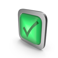 Green Square Check Mark Button Icon PNG & PSD Images