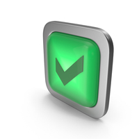 Green Square Check Mark Button Icon PNG & PSD Images