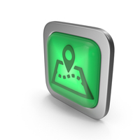 Location On Map Green Icon Square Button PNG & PSD Images