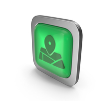 Location On Map Green Icon Square Button PNG & PSD Images