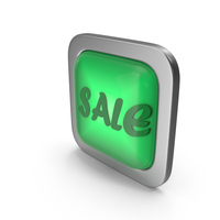 Sale Green Icon Square Button PNG & PSD Images