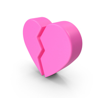Pink Broken Heart PNG & PSD Images