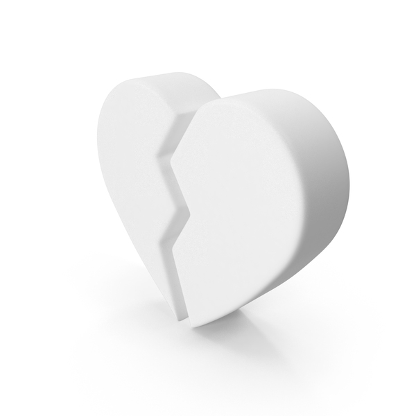 White Broken Heart PNG & PSD Images