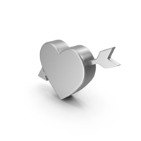 Silver Heart With Arrow PNG & PSD Images