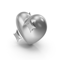 Heart Sparkling Silver PNG & PSD Images
