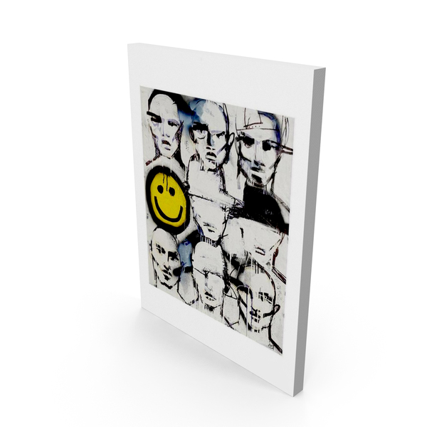 Black, White & Yellow Painting PNG & PSD Images
