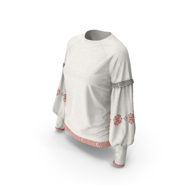 Woman Blouse Ornament White Base PNG & PSD Images