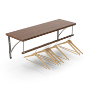 Wall Hanger With Shelf And Hangers PNG & PSD Images