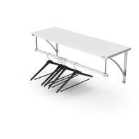 White Wall Hanger With Shelf And Hangers PNG & PSD Images