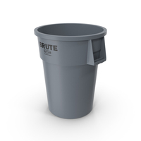 Brute Round Commercial Trash Can Grey PNG & PSD Images