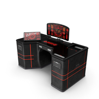 Futuristic Computer Table Dark PNG & PSD Images