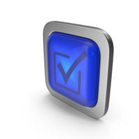 Check Mark Blue Icon Square Button PNG & PSD Images