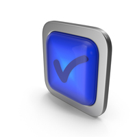 Blue Square Check Mark Button Icon PNG & PSD Images
