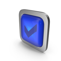 Check Mark Blue Icon Square Button PNG & PSD Images