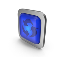 Blue Square Recycle Button Icon PNG & PSD Images