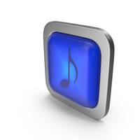 Sheet Music Blue Icon Square Button PNG & PSD Images