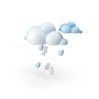Cloud With Raindrops & Snow PNG & PSD Images